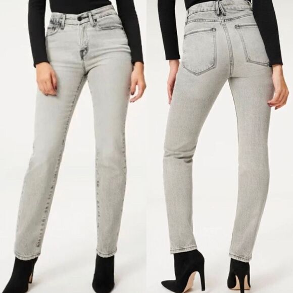 Good American 0/25 Good Classic Low Slim Straight Denim Jeans - Picture 1 of 9